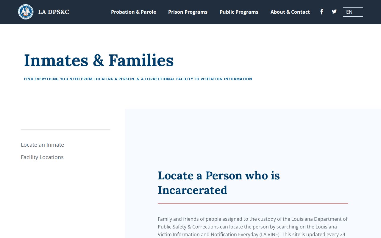 Avoyelles Parish Louisiana DOC custody record locator instructions