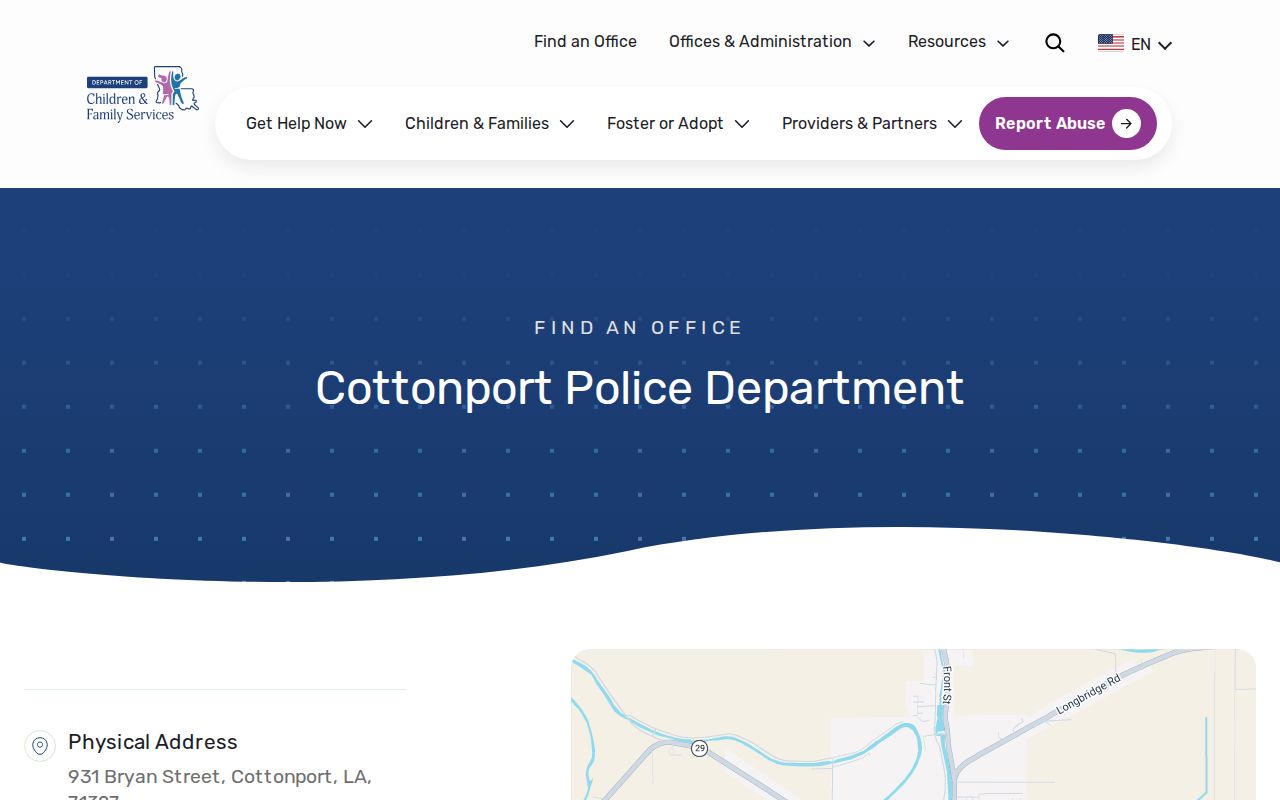Louisiana directory Cottonport Police address for arrest record requests